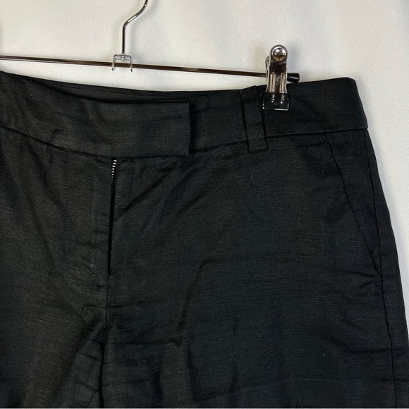 J. Crew Black Linen Blend Scallop Hem Shorts 4 - Picture 3 of 4